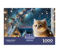 Gato corto de capa gradual de oro 1000 Pièces Puzzles Pour Adultes Et Enfants À Partir De 14 Ans Sur Le Thème De mascota Animal Qualité Supérieure Défi Jouets Loisir Détente Écologique 70x50cm/1000pcs