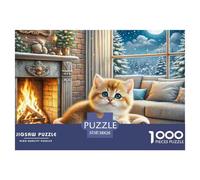 Gato corto de capa gradual de oro 1000 Pièces Puzzles Pour Adultes Et Enfants À Partir De 14 Ans Sur Le Thème De mascota Animal Qualité Supérieure Défi Jouets Loisir Détente Écologique 38x26cm/1000pcs