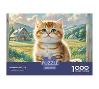 Gato Corto de Capa Gradual de Oro Puzzles 1000 Pièces Pour Adultes Et Enfants Mascota Animal Premium Quality Jeu Éducatif Parfait Décoration De La Maison 70x50cm/1000pcs