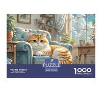 Gato Corto de Capa Gradual de Oro Puzzles 1000 Pièces Pour Adultes Et Enfants Mascota Animal Premium Quality Difficile Et Stimulant Parfait Les Amateurs De Art Classique 70x50cm/1000pcs