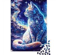 Gato cósmico Estrellado Set De 1000 Piezas Papel Reciclado Puzzle Familiar Fácil Almacenar Ocio En Casa Horas De Entretenimiento Garantizadas 70x50cm/1000pcs