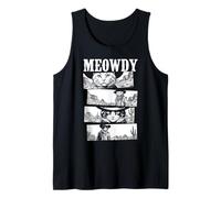 Gato Cowboy Spaghetti Western Funny Vintage Meowdy Película Gatos Camiseta sin Mangas