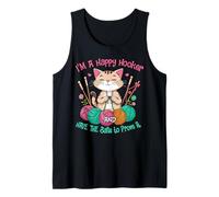 Gato Crochet Divertido Soy una prostituta Feliz y Tener Las Bolas Mujeres Camiseta sin Mangas