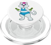 Gato Culturista Mancuernas Culturismo PopSockets PopGrip para MagSafe