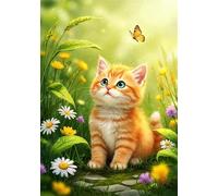 Gato Curioso Puzzle de 1000 Piezas para Adultos, Rompecabezas Adultos 1000 Piezas Daisy Incluye Póster, Entretenimiento Educativo, Juego de Habilidad para Toda La Familia, Medidas:75x50cm