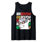 Gato Dabbing Six Seven 6 7 Divertidas Tendencias Kawaii Camiseta sin Mangas