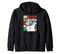 Gato Dabbing Six Seven 6 7 Divertidas Tendencias Kawaii Sudadera con Capucha