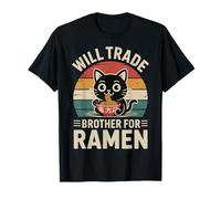 Gato de Anime Kawaii Funny Cat Ramen «Cambia a tu Hermano por Ramen» Camiseta