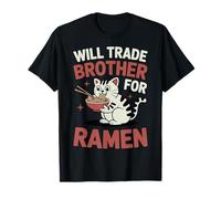 Gato de Anime Kawaii Funny Cat Ramen «Cambia a tu Hermano por Ramen» Camiseta