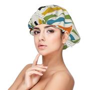 Gato de arte moderno del siglo XX,Gorro de dormir de satén ajustable para adultos, de seda, elástico, para dormir, para mujer