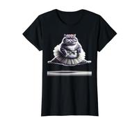 Gato de Ballet Divertido con un Gran Vientre con un tutú. Camiseta gráfica económica