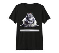 Gato de Ballet Divertido con un Gran Vientre con un tutú. Camiseta Premium