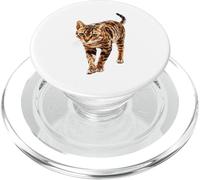 Gato de Bengala Caminando Felino Ilustración Diseño PopSockets PopGrip para MagSafe