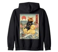 Gato de Bengala Ninja Japón Vintage Japonés Ukiyo-e Arte Sudadera con Capucha