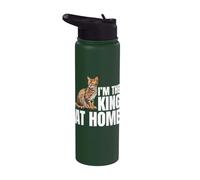 Gato de Bengala Soy el rey en casa Gato Stainless Steel Insulated Water Bottle