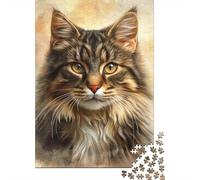 Gato de Bosque Noruego Puzzle Acuarela Gato para Adultos Y Niños, 1000 Piezas De Diversión En Familia, Un Desafío Emocionante para La Noche De Juegos 52x38cm/1000pcs
