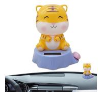 Gato de cabeza de gato solar | Lindo juguete solar oscilante para gatos | Cabeza de bobina alimentada por energía solar, juguete de cabeza agitadora para gato, adorno de gato de cabeza de bobble