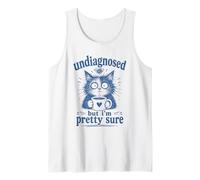 Gato de café Divertido sin diagnosticar Pero Estoy Bastante Seguro Camiseta sin Mangas