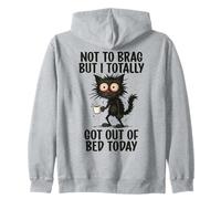 Gato de café, no para presumir, Pero me levanté Totalmente de la Cama Hoy Sudadera con Capucha