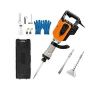 Gato de demolición, martillo rotativo multifuncional de 4500W con caja, herramienta de martillo eléctrico for romper tierra de hormigón, taladro de impacto(3 Chisels)