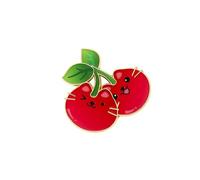 Gato de dibujos animados con factores de frutas, broche de mezcla, Pin de con tema Animal, regalo para mujeres, joyería elegante de gato de dibujos animados