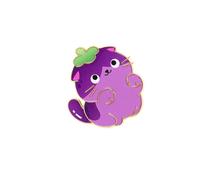 Gato de dibujos animados con factores de frutas, broche de mezcla, Pin de con tema Animal, regalo para mujeres, joyería elegante de gato de dibujos animados