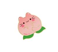Gato de dibujos animados con factores de frutas, broche de mezcla, Pin de con tema Animal, regalo para mujeres, joyería elegante de gato de dibujos animados