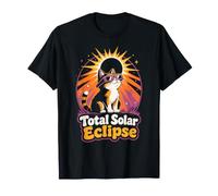 Gato De Eclipse Solar Total Retro Y Cósmico Amante De Los Camiseta