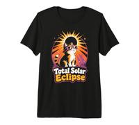 Gato De Eclipse Solar Total Retro Y Cósmico Amante De Los Camiseta Premium