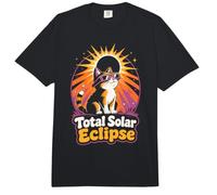 Gato De Eclipse Solar Total Retro Y Cósmico Amante De Los Comfort Colors Adult Heavyweight T-Shirt