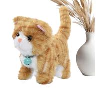 Gato de felpa caminando | 17cm Juguete Interactivo Para Juego De Roles Con Mentiras - Adorable Peluche Calmante | Para Niños Niños Y Niñas Niños Pequeños Adolescentes Amantes De Los Animales Como