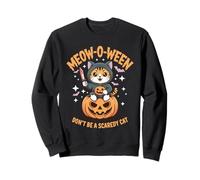 Gato de Halloween con Calabaza Meow-O-Ween Divertido Sudadera