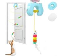 Gato de juguete genérico para colgar gatos, juguete interactivo con cordón elástico, más resistente a los gatos, con carga USB para correr y luchar boredom