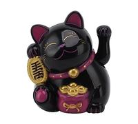 Gato de la Fortuna de 5,5 Pulgadas, Gato de la Suerte Japonés Que Funciona con Pilas con Brazo Agitador, Decoración China de Feng Shui Maneki Neko para Dinero de la Fortuna y