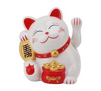 Gato de la Fortuna de 5,5 Pulgadas, Gato de la Suerte Japonés Que Funciona con Pilas con Brazo Agitador, Decoración China de Feng Shui Maneki Neko para Dinero de la Fortuna y