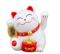 Gato de la fortuna para el hogar, brazo agitando Maneki Neko, adorno de atmósferas, figuras acogedoras de riqueza, gato chino japonés decorativo para hogar, oficina, coche, escritorio