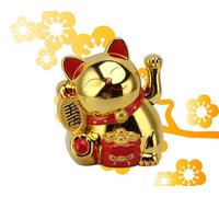 Gato de la Suerte de 5,5 Pulgadas, Gato de la Fortuna con Brazo Eléctrico Que Agita, Gato de la Suerte con Brazo Que Agita, Decoración de Feng Shui para Tiendas, Restaurantes,