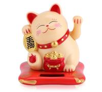 Gato de la Suerte, Gato de la Suerte Brazo Ondulante, Maneki Neko Gato de la Suerte, Gato Ondulante Chino Solar Fortune Cat Statue Decorations Fengshui Gato de la Suerte Brazo Ondulante Home Car Decor