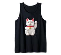 Gato de la Suerte japonés Maneki Neko Origami Estilo Kawaii Camiseta sin Mangas