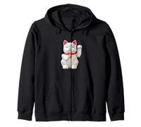 Gato de la Suerte japonés Maneki Neko Origami Estilo Kawaii Sudadera con Capucha