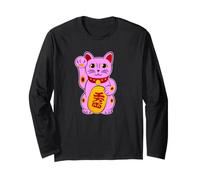 Gato de la Suerte Maneki-Neko Gato anguloso Lucky Yoga Manga Larga