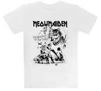 Gato De Metal Maullido De Doncella Camiseta Blanca para Niños Camiseta De Manga Corta para Niños Kids White tee Children Short Sleeve T-Shirt