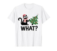 Gato de Navidad con árbol Qué Divertido diseño navideño Presente Camiseta