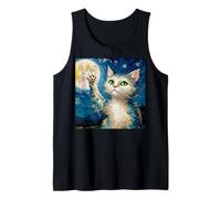Gato de Noche Estrellada, Gato Van Gogh, Amante de los Gatos, mamá de Gato, papá Gato Camiseta sin Mangas