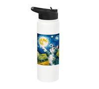Gato de noche estrellada, gato Van Gogh, amante de los gatos, mamá de gato, papá gato Stainless Steel Insulated Water Bottle