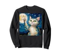 Gato de Noche Estrellada, Gato Van Gogh, Amante de los Gatos, mamá de Gato, papá Gato Sudadera