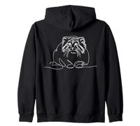 Gato de Pallas Line Art Aficionado a la Fauna Sudadera con Capucha