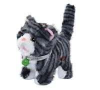 Gato De Peluche Eléctrico Caminante - Interactivo Con Cola Que Scodinzola, Grabación Y 12 Canciones | Sonidos De Maullidos Realistas Y Movimientos Para Juego Simbólico | Para Niños, Chicas, Precol