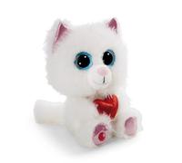 Gato de Peluche GLUBSCHIS Pawdi Meow de 15 cm, Blanco, Suave muñeco NICI, Adorable Animal para abrazarlo y Jugar, Gran Idea de Regalo para niños y Personas Adultas, 62204
