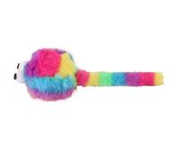 Gato de presa felina suave a rayas multicolor interactivo, con chirriador, duradero, a prueba de masticación, juguetes estimulantes y juguetones con plumas de sonido arrugado Nzd169 (azul, 16 cm x 5